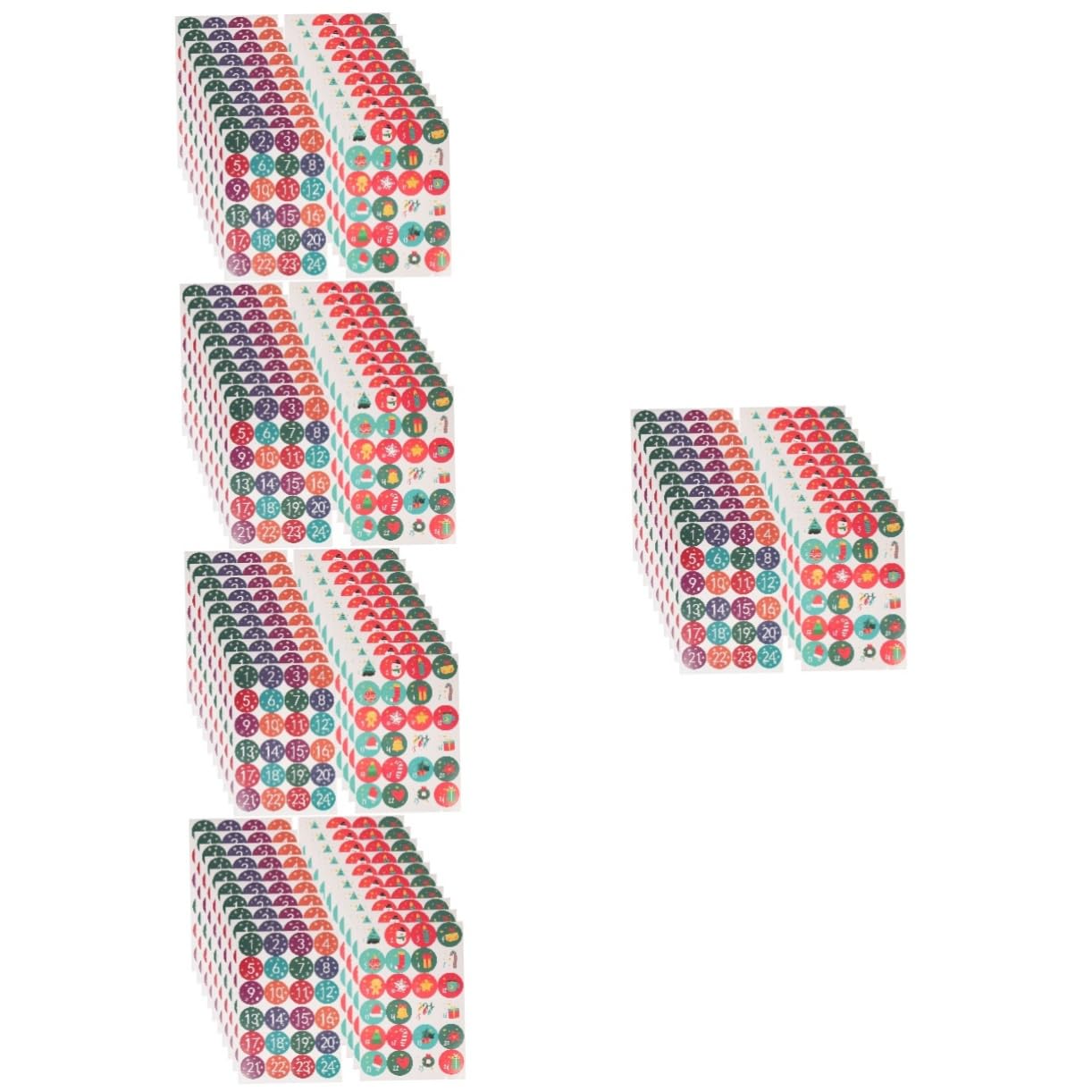 PRETYZOOM 100 Blatt Weihnachtssiegelaufkleber Weihnachts-adventskalender-aufkleber Zahlenaufkleber Dekorative Aufkleber Weihnachtscountdown-kalenderaufkleber Weihnachtsaufkleber Papier
