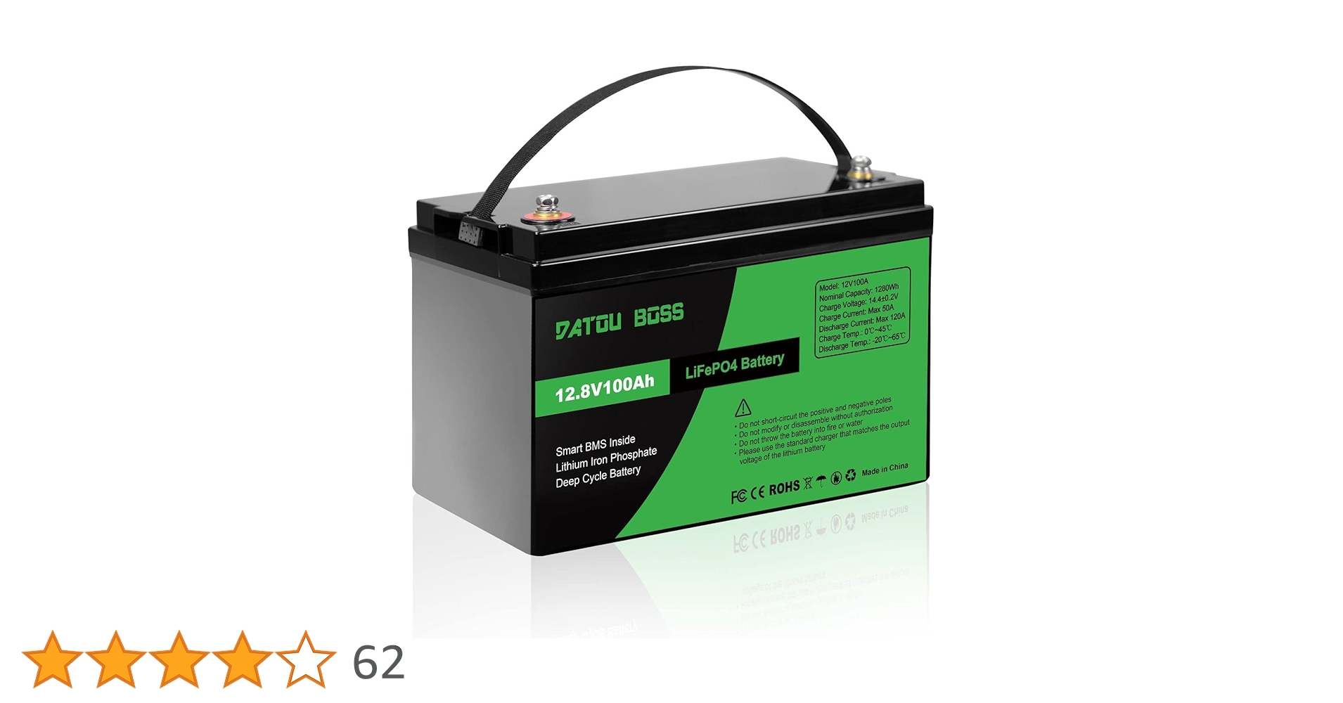 Amazon | DATOUBOSS リン酸鉄リチウムイオンバッテリー 12v 100ah リン