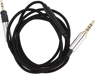 Linha de substituição de atualização de fone de ouvido, linha de fone de ouvido de 5 núcleos 120 cm/47,2 pol com microfone e controle de volume para HD598 HD558 HD518 HD595 HD579 HD599