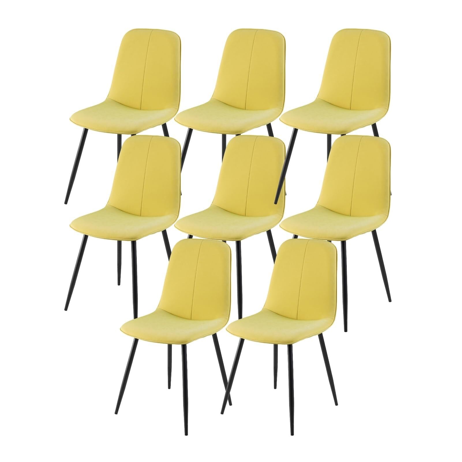 Set da 2 pezzi Moderne Esszimmerstühle mit Gepolsterter Kunstleder-Sitzfläche, Bequeme Rückenlehne & Metallbeinen, Einfache Montage, Ideal für Esszimmer, Wohnzimmer, Büro (Farbe 1, 1 Stück)