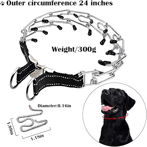 Miniatura 2 de Wellbro collar de entrenamiento con dientes de metal para perros grandes y medianos Pit Bull pastor alemán con hebilla a presión de liberación