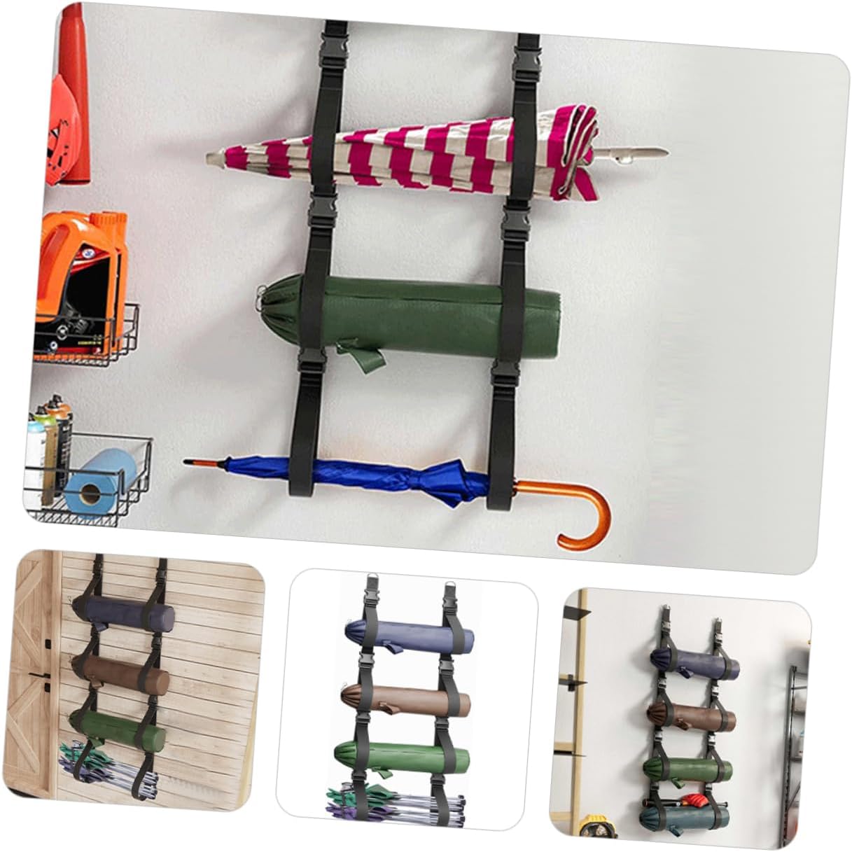 2Pcs Adjustable Wall Hanging Storage Strap Versatile Garage Organizer for Efficient Tool Storage Easy Installation Space Saving for Home and Garage