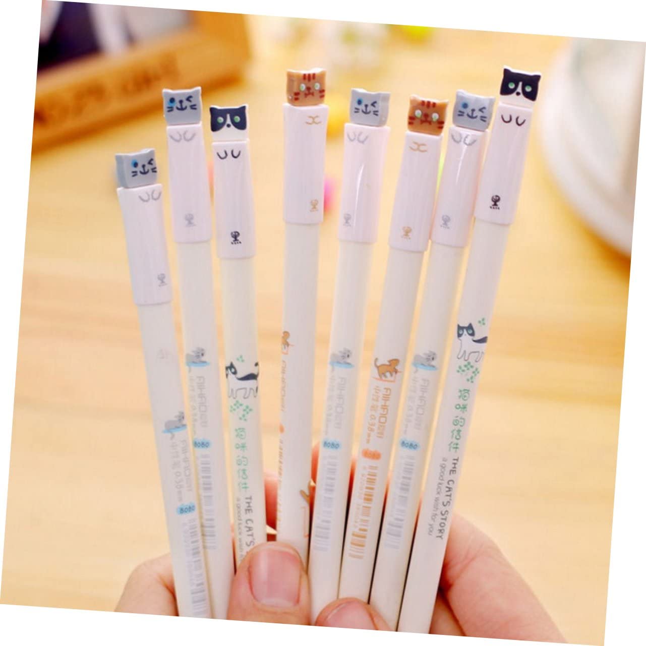 36 Pz Imposta le penne gel penne per gatti a inchiostro nero gel per gatti da 0,38 mm