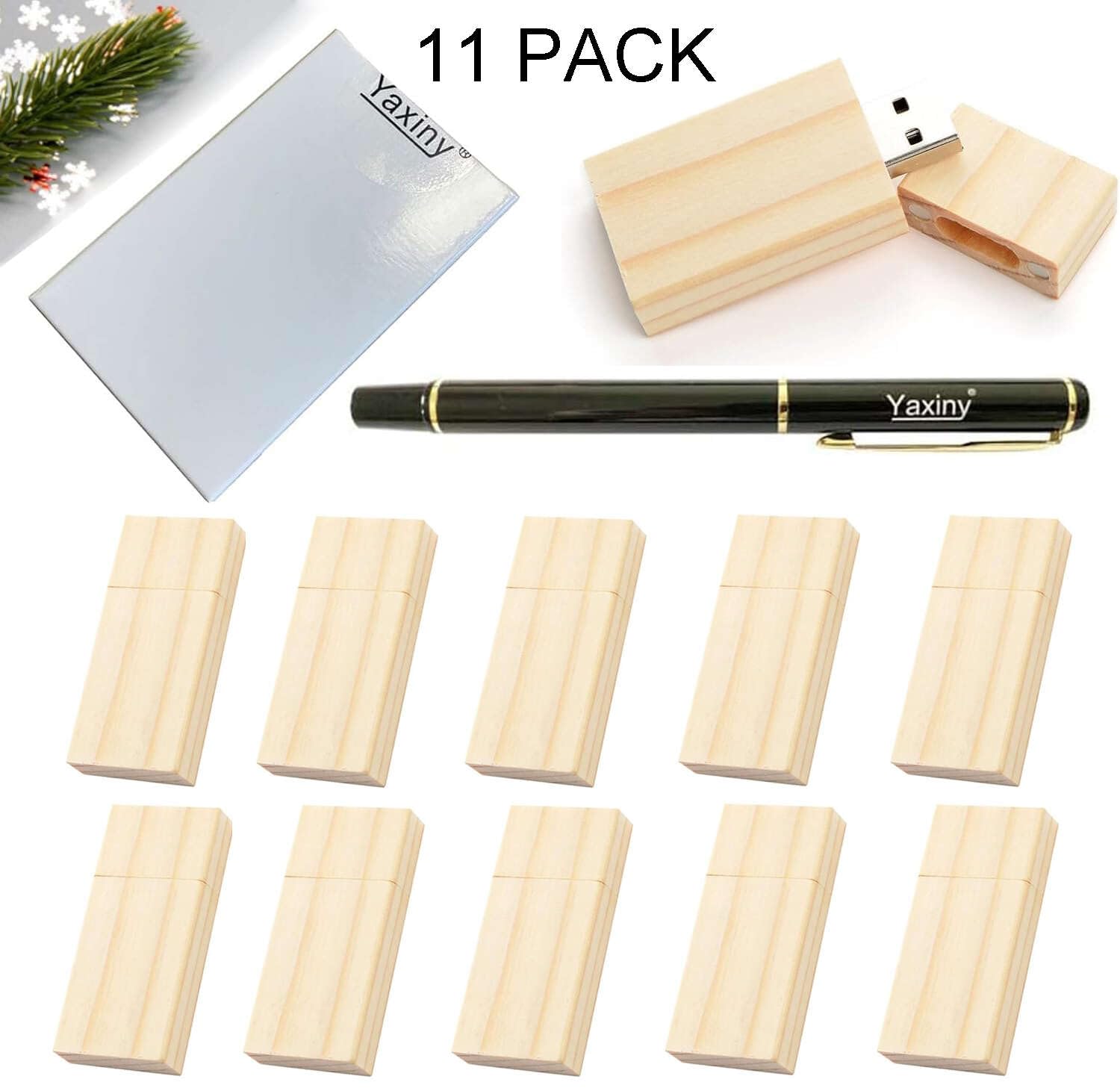 Pendrive 8GB, Chiavette USB 11 Pezzi In Legno, Pen Drive 8GB USB 2.0, Pennetta USB, for PC/Laptop/Smart TV, Perfetto come regalo, In Legno D'acero