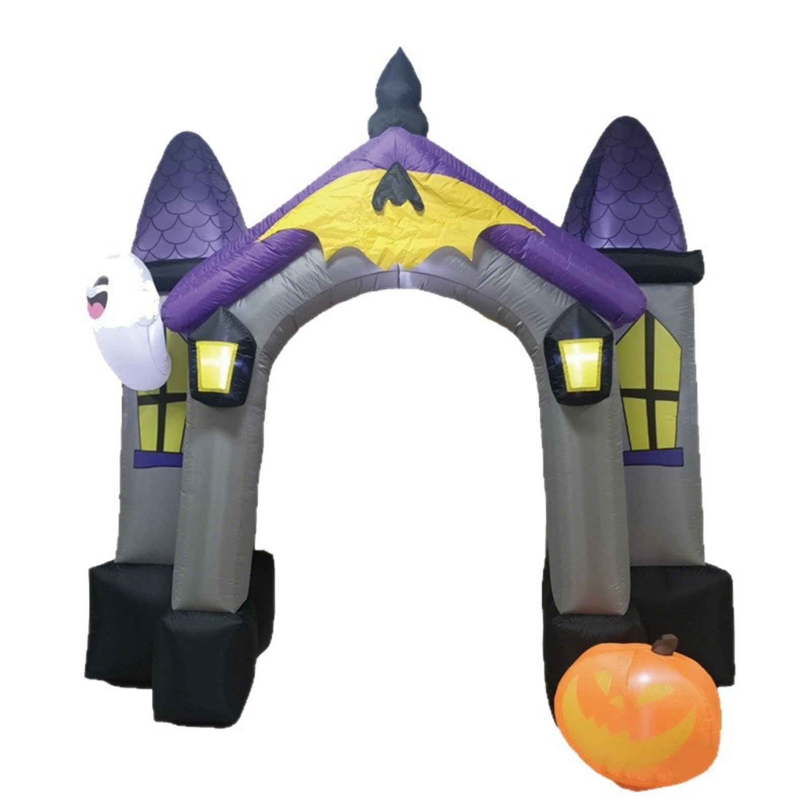 Qianly Arche Château avec Esprit Lumineuse Décoration Gonflable Jardin Autogonflant Arche Gonflable pour Familles