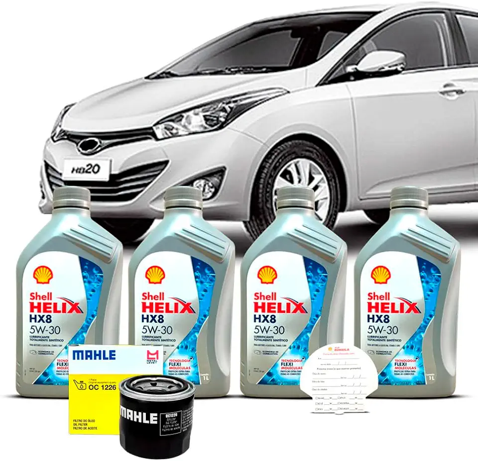 Kit Troca de Oleo 5w30 e Filtro Hyundai HB20 1.6 16V 2012 A 2015