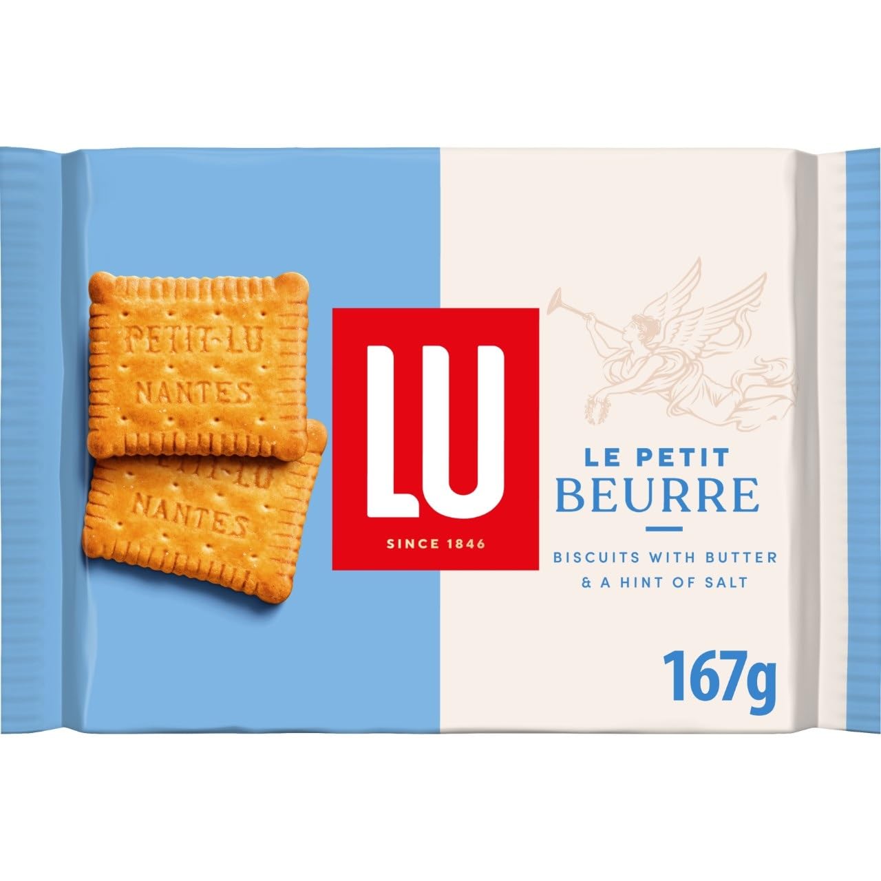 Le Petit Beurre Butter Biscuits, Classic French Biscuits With a Hint of Salt, Traditional Snack 167 g (Pack of 1)