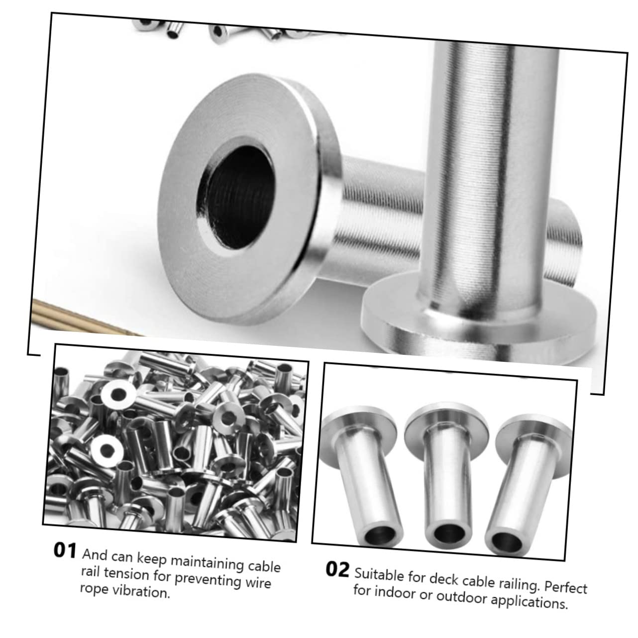 DOITOOL 65pcs Steel Wire Cable Protectors Automotive Wire Sleeve Cable Railing Grommet Security Protector
