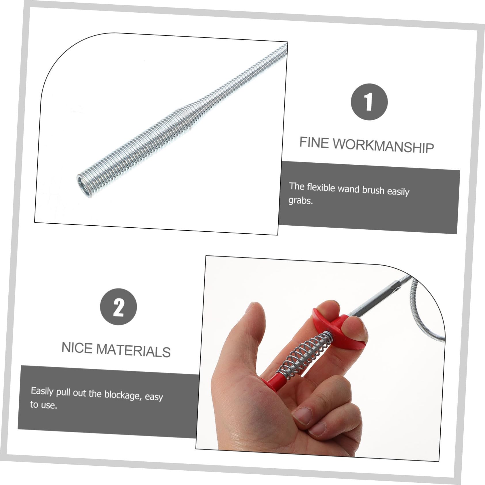 Veemoon Sewer Tool Hose Flexible Drain Pipe Cleaner Clog Removing Picker Drain Clean Claw Drain Hair Catcher Flexible Sink Claw Pickup Pipeline Dredge Picker Silver Pp