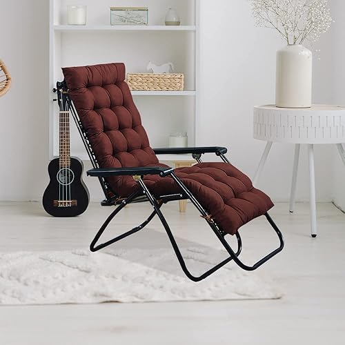 Cojín para silla mecedora de 62 pulgadas, para interiores y exteriores, cojín para silla mecedora reclinable, cojín acolchado grueso para tumbona,