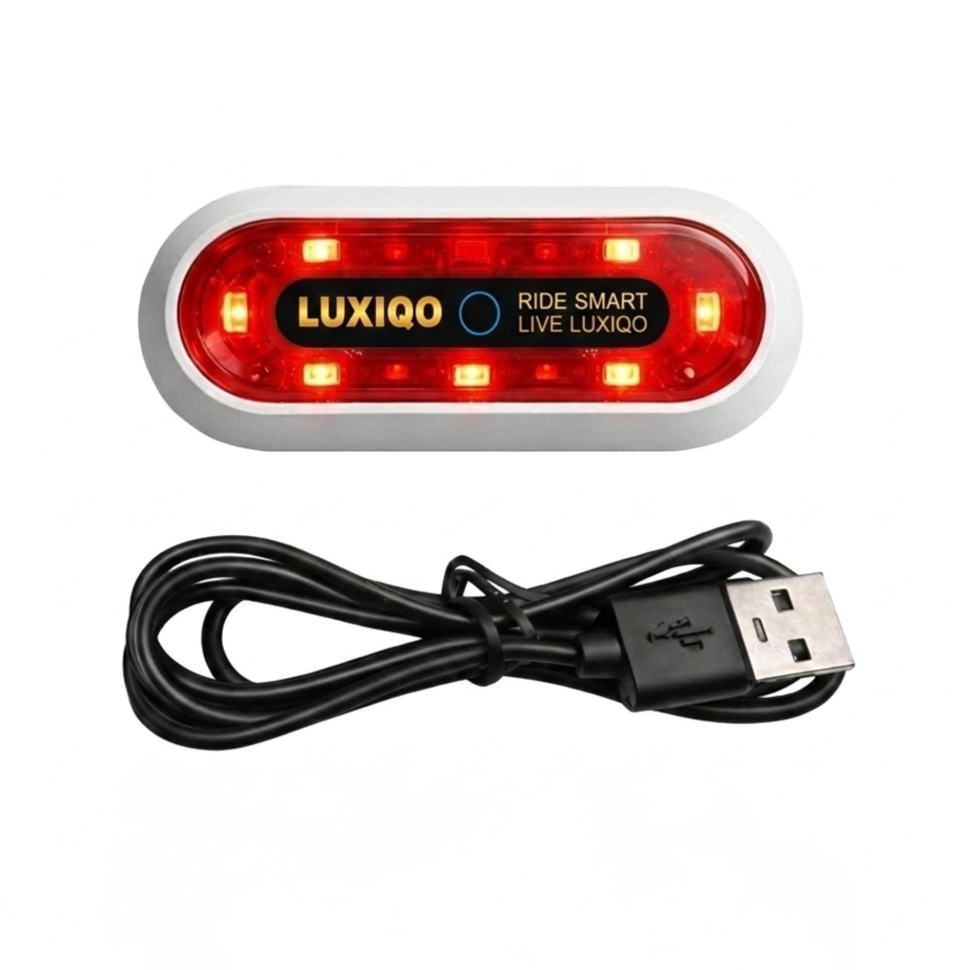 Helmet Light for Motorcycle & Cycling, 400 Lumens USB Rechargeable LED Safety Light, Front & Rear Warning Light with 3 Flash Modes, IP67 Waterproof, Micro USB Charging | Easy Mount, 8H Runtime-image-49