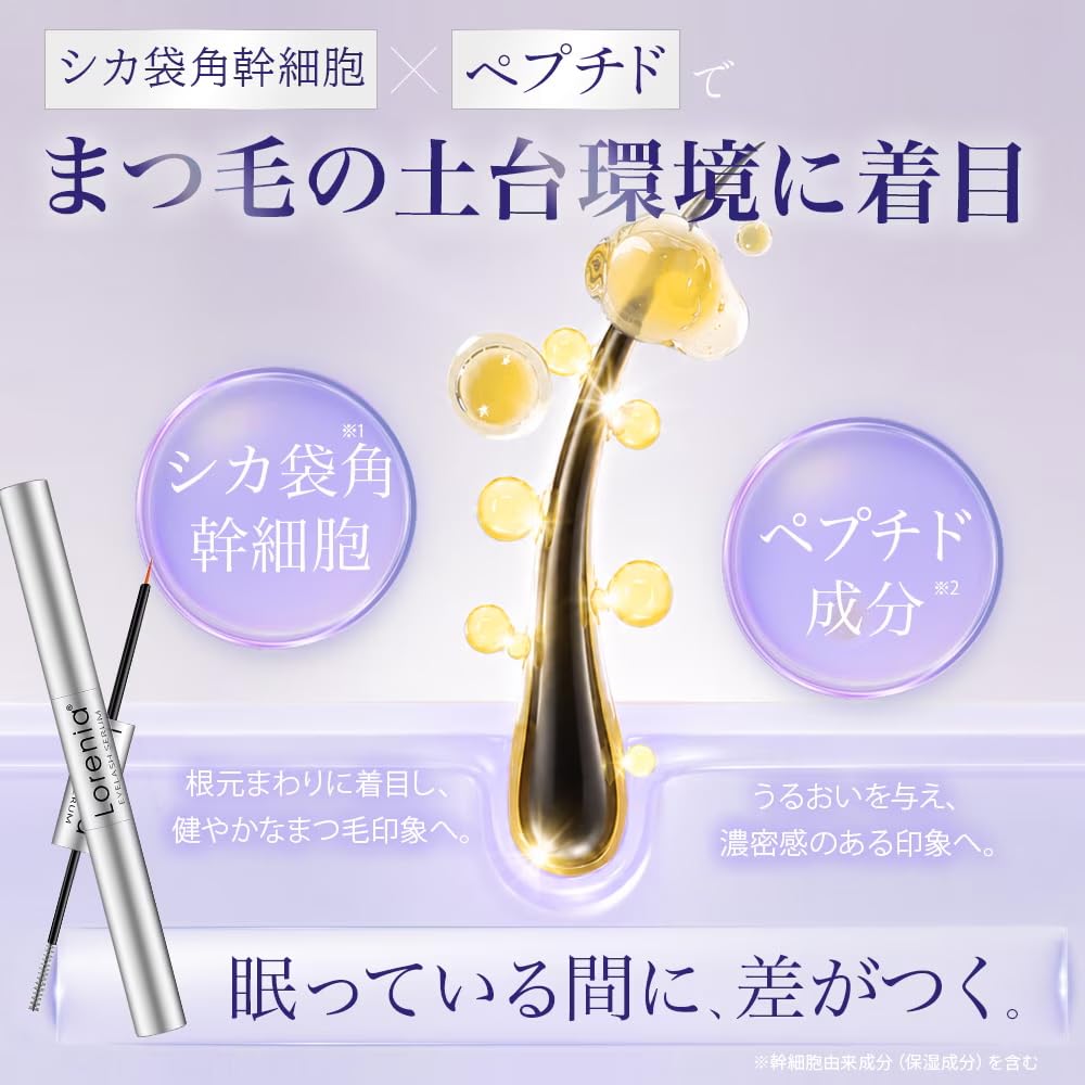Amazon.co.jp: Lorenia 次世代まつ毛美容液 シカ袋角幹細胞