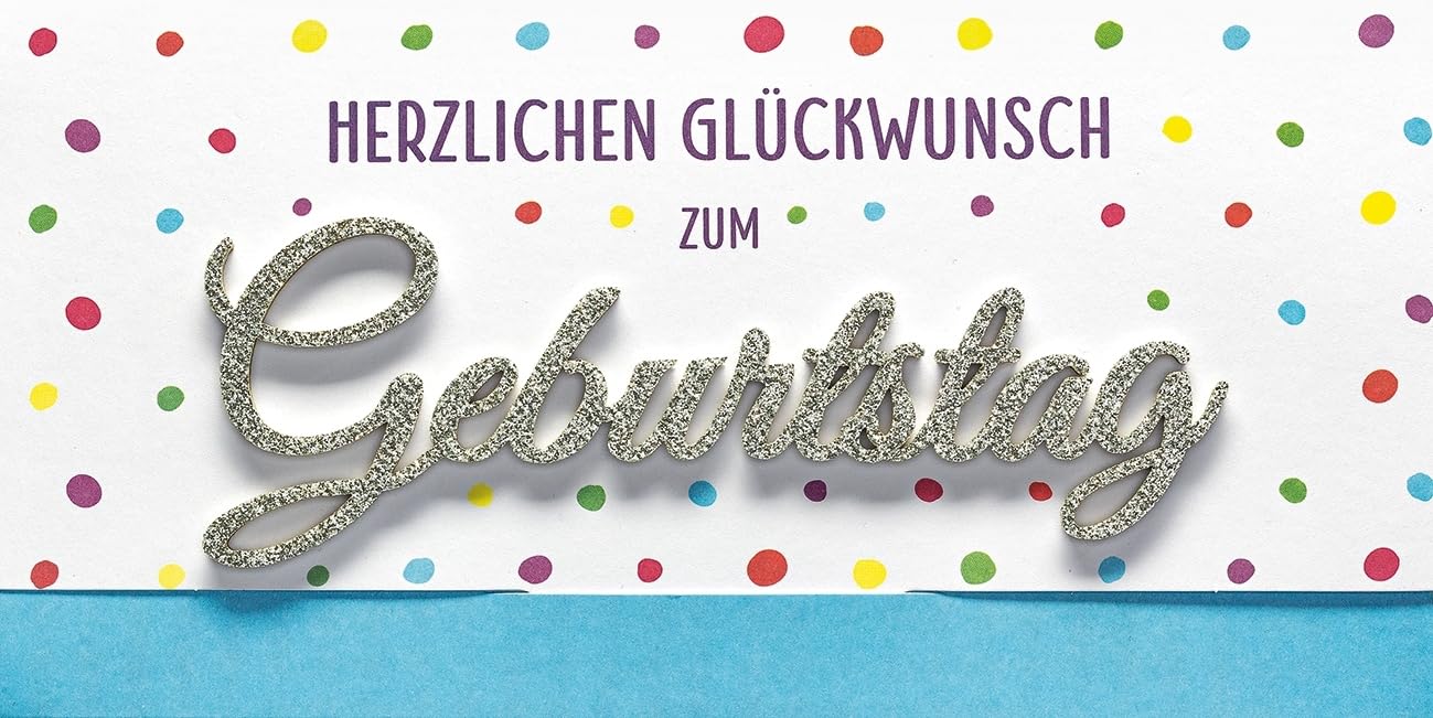 Birthday Card Lettering Surprise - Congratulations, Small Dots - 11 x 22 cm
