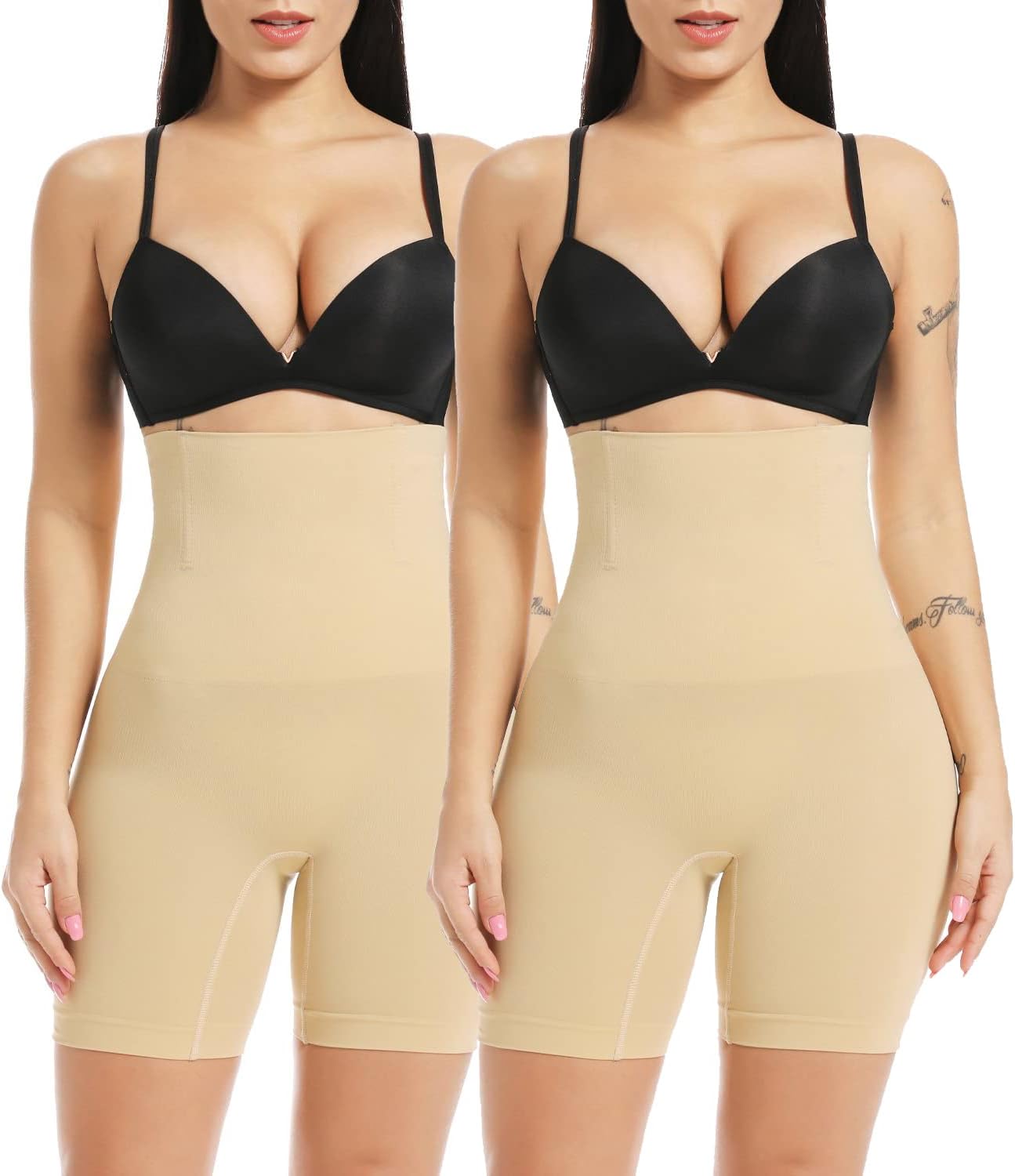 High Waisted Body Shaper Shorts Shapewear for Women Tummy Control Thigh Slimming Technology (Free Size : M/L/XL/XXL) (Size : 32 to 40 Inch)