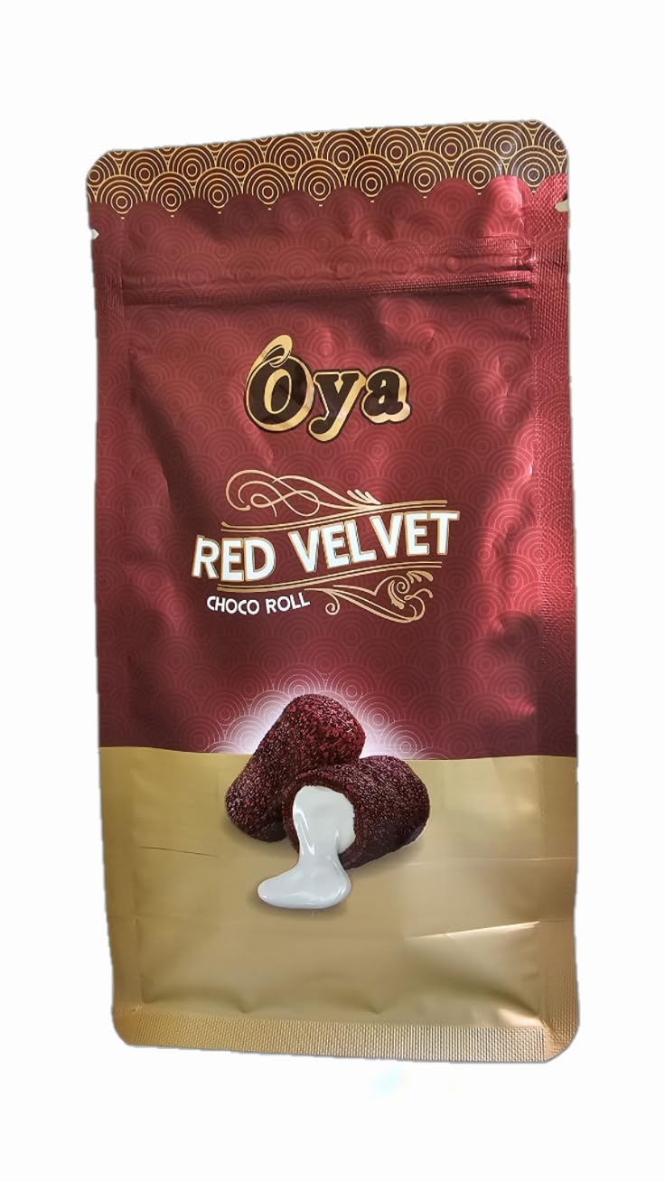 Oya Chocolate Premium Red Velvet Yummy Choco Roll 200 Gram| Diwali Gift Box | Cheese Red Velvet imported from UAE. Delicious mouth melting Chocolate. Yummy mouth melting Cheese Red Velvet Choco Roll | Classic Delicious Wafer Roll Sticks with Red Velvet and Cocoa Cream, Smooth Crunchy Snacks, Biscuits, Sweet Treats for Kids and Adults | A delicious snack for a cozy tea time or coffee break | The assorted set is perfect for parties, family gatherings, or as a sweet gift for someone special | A sweet gift for chocolate enthusiasts | Imported from UAE. Delicious Mouth Melting Chocolate