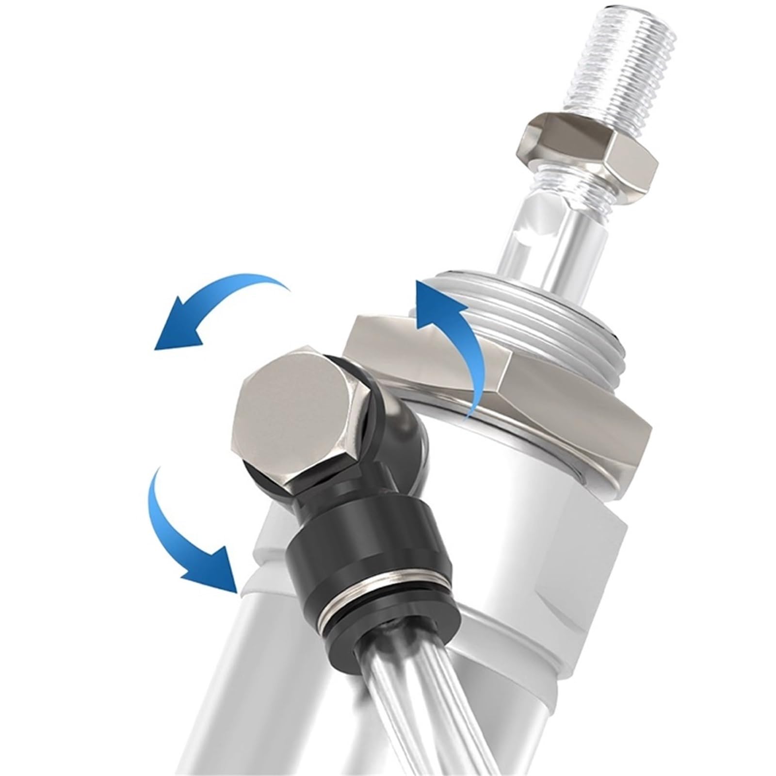 Connettori per tubi d'aria, Connettore rapido pneumatico PH Tubo PU Trachea 8-12mm Ext Hex RA Gomito Nero 1/8-1/2 6-02(Ph6-m5)