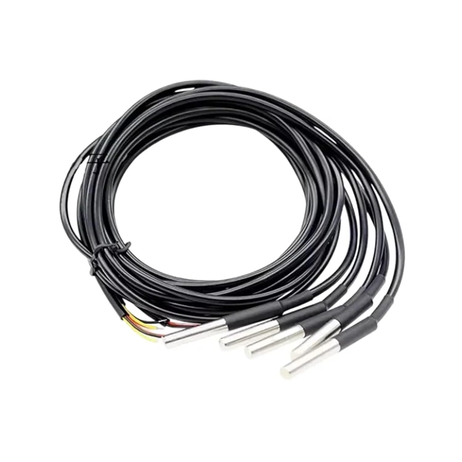 5PCS DS18B Waterproof Temperature Sensor Probe Stainless Steel Digital Temp Sensor 1M 2M 3 Meters 5M Cable(1M)