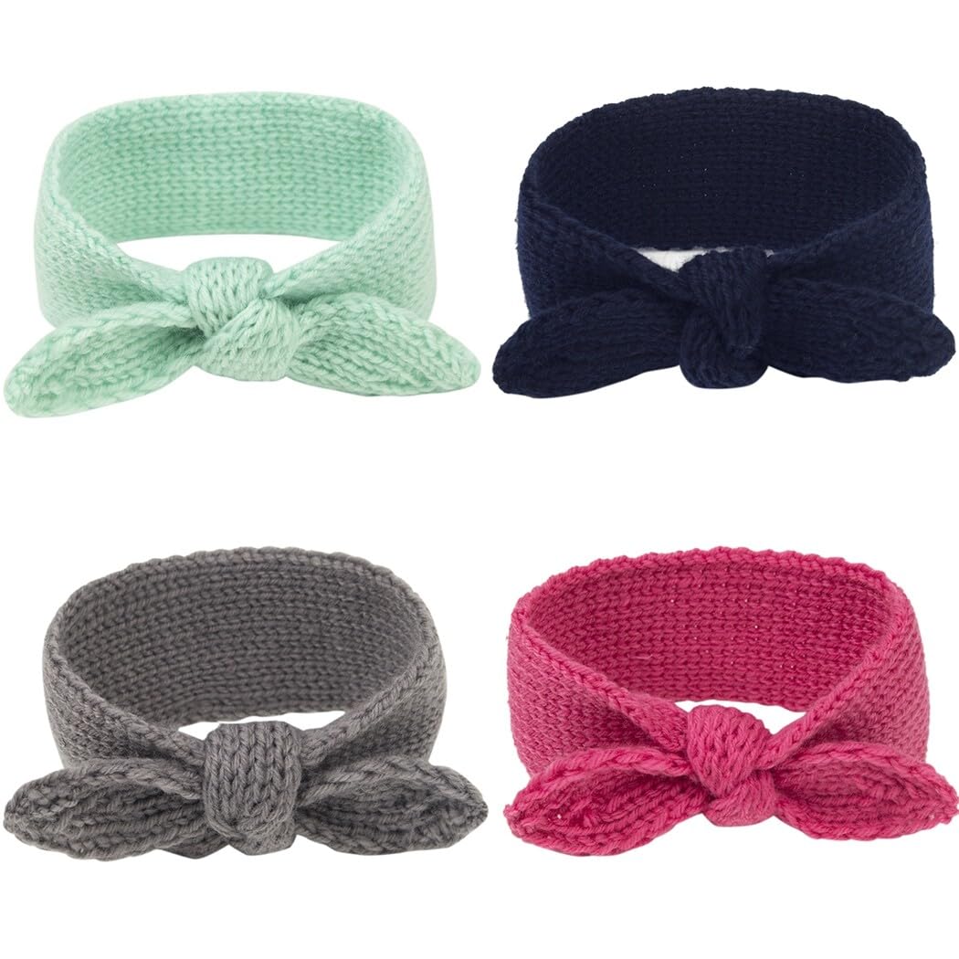 Elastische Turban-Schleife für Kleinkinder: 4 Haar-Accessoires, Baby-Strick