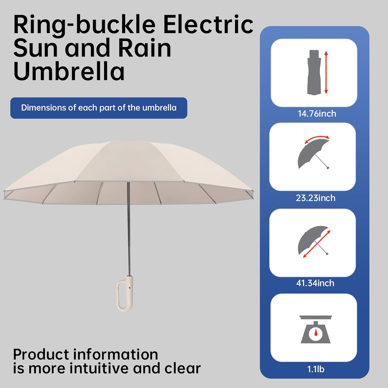 Portable Travel Umbrella, compact, durable, and windproof, reverse folding umbrella with safety reflective ring design, suitable for car and outdoor travel - Image 6