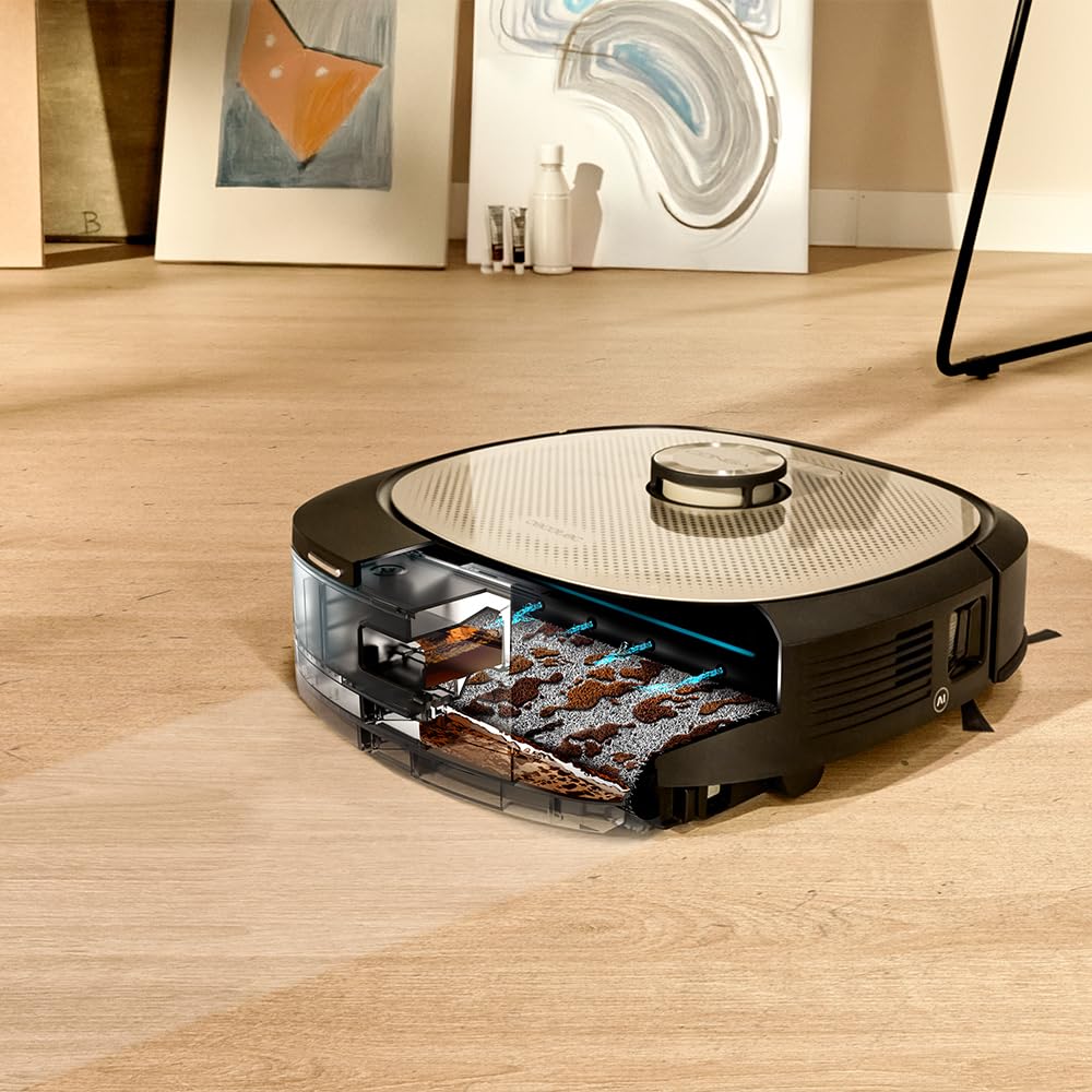 Cecotec Robot Aspirapolvere e Lavapavimenti con Stazione Autovuotante, IA e Laser Conga Z100 X-Treme. Navigazione Laser e Intelligenza Artificiale, 20000Pa, Lavaggio Professionale, Mocio XXL