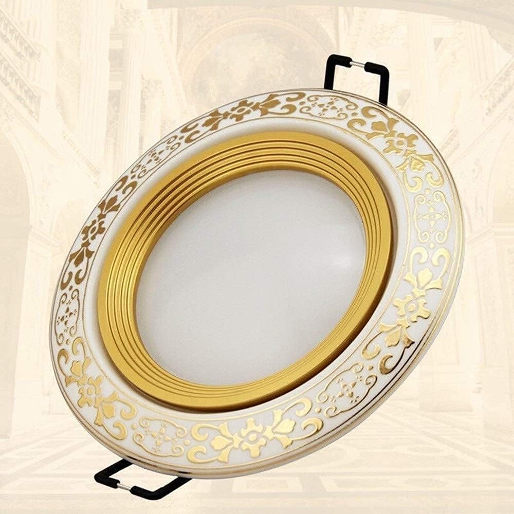 Spotlight，European Ceramic Aluminum Recessed Downlight 3W Led Recessed Spotlight for Hotel Restaurant Lighting Ac110-260V Wide Pressure High Brightness Led Recessed Ceiling Light Outdoor/Th