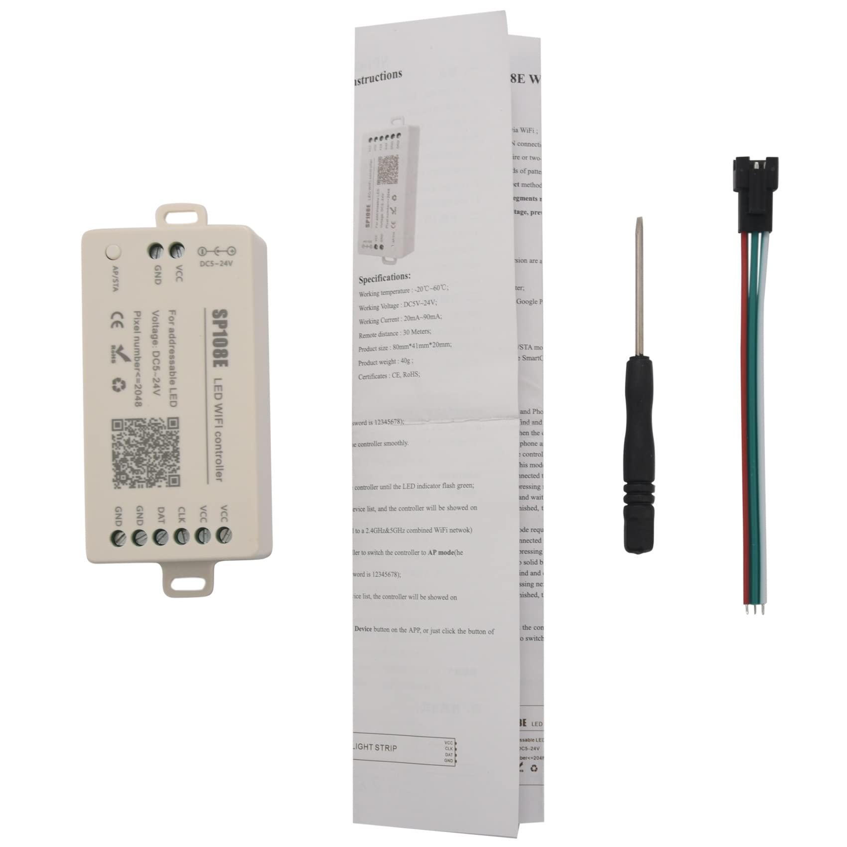 Contrôleur LED Wifi SP108E longue distance pour gestion intelligente de bandes WS2812B