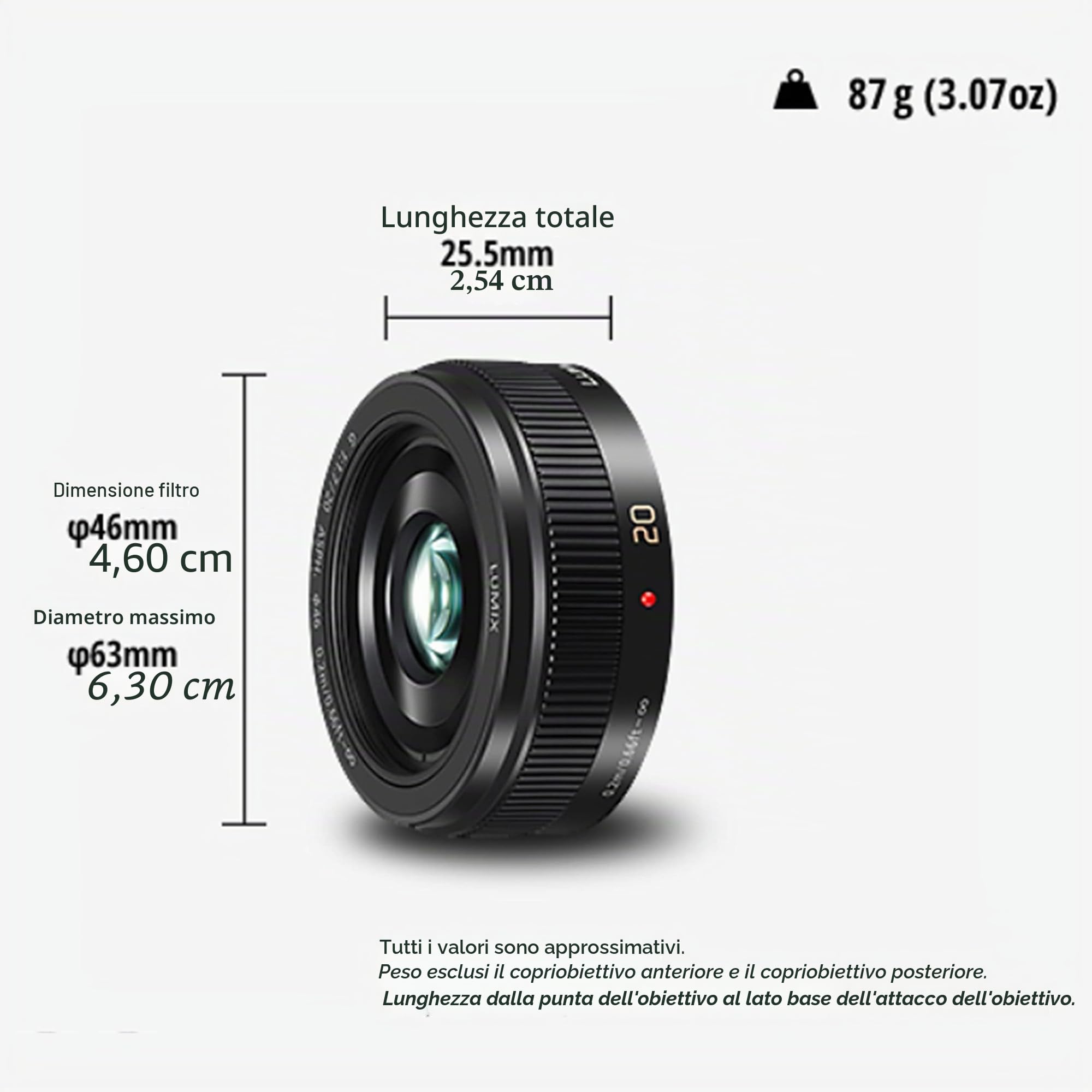 Panasonic Lumix G Obiettivo Intercambiabile, 20 mm, F1.7/20, Nero