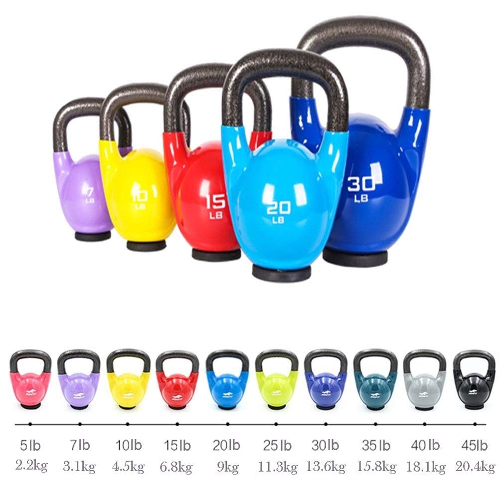 Kettlebell AGYH Ghisa, Attrezzature Sportive per Uomo E Donna, Base in Gomma Spessa, 5lb / 7lb / 10lb / 15lb / 20lb / 25lb / 30lb / 35lb / 40lb / 45lb