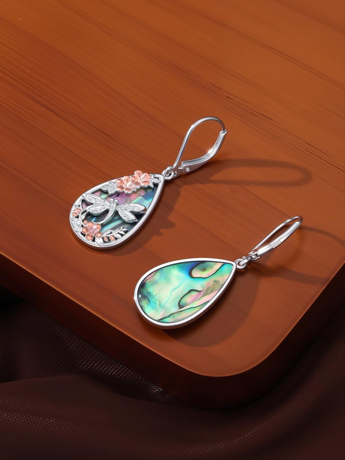 Abalone Animal Earrings for Women Sterling Silver Hummingbird/Butterfly/Dragonfly Dangle Drop Earrings Animal Jewelry Gifts - Image 3