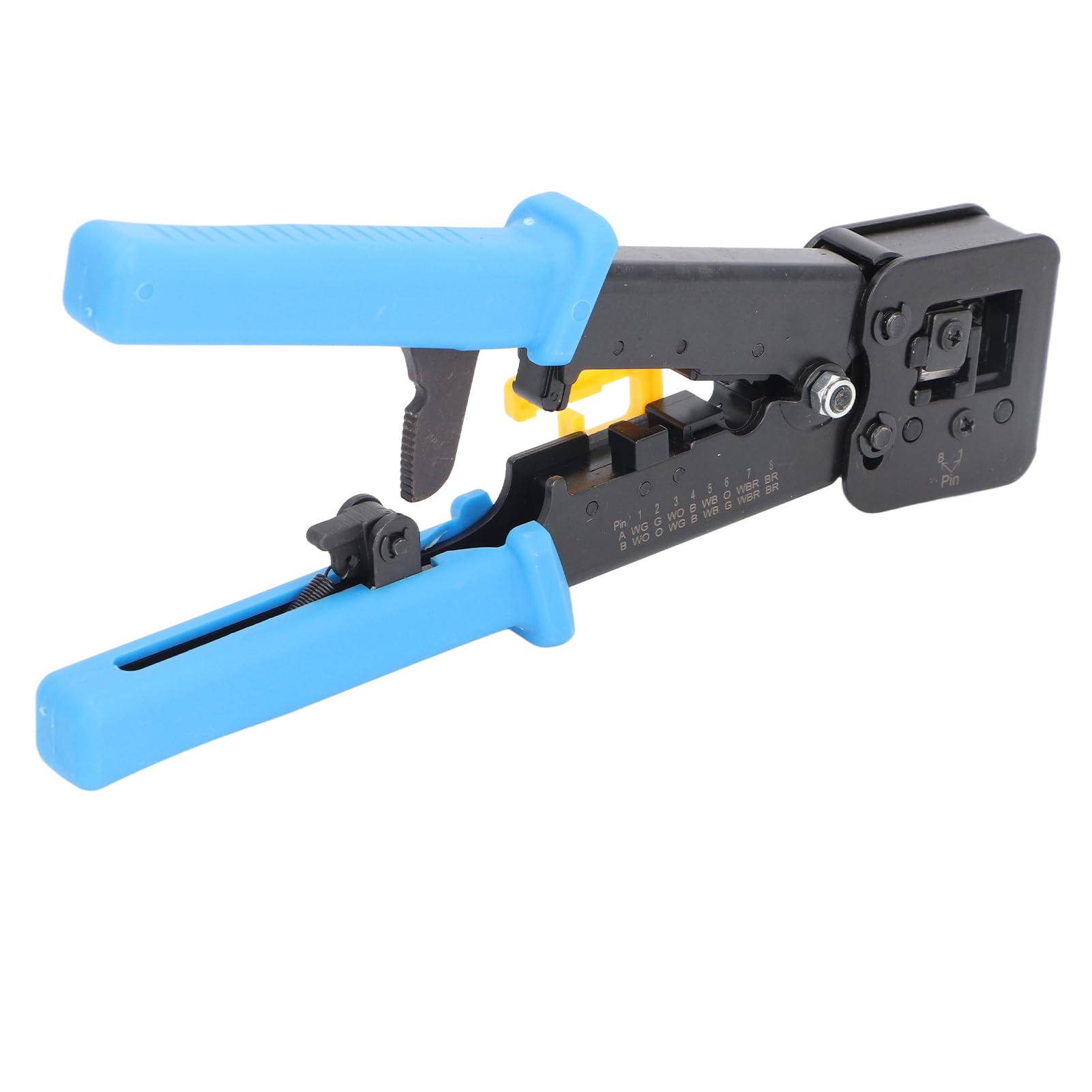 Hyuduo Kit d'outils de Sertissage RJ45, Pinces pour Câbles Réseau en Acier Robuste, Ensemble de Pinces à Sertir avec Testeur pour Câbles Ethernet et Téléphoniques