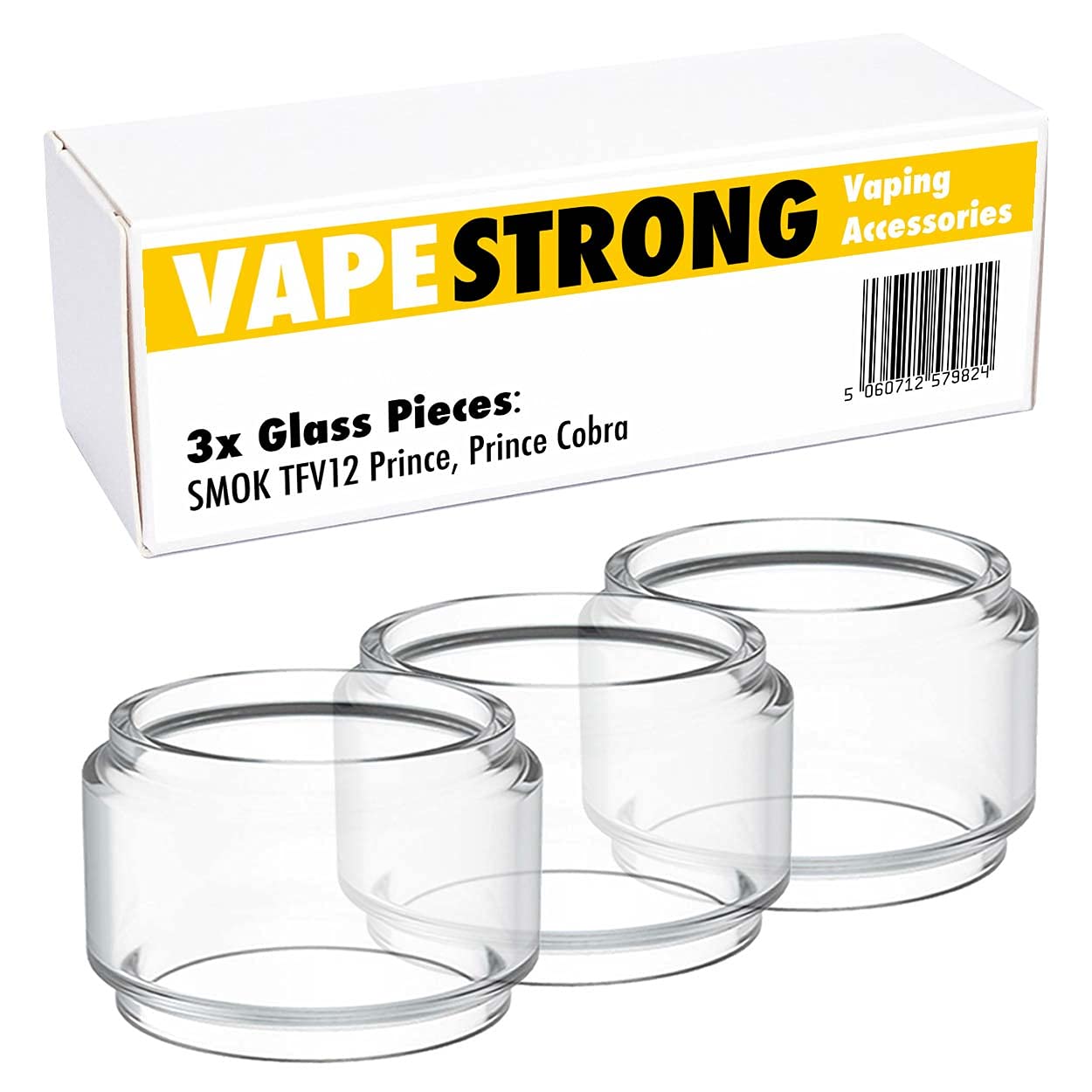 3X Spare Bubble Bulb Glass Tube for SMOK TFV12 Prince, Prince Cobra, G-Priv 2, X-Priv, Prince Stick, P25 Stick. Fat Boy Fatboy