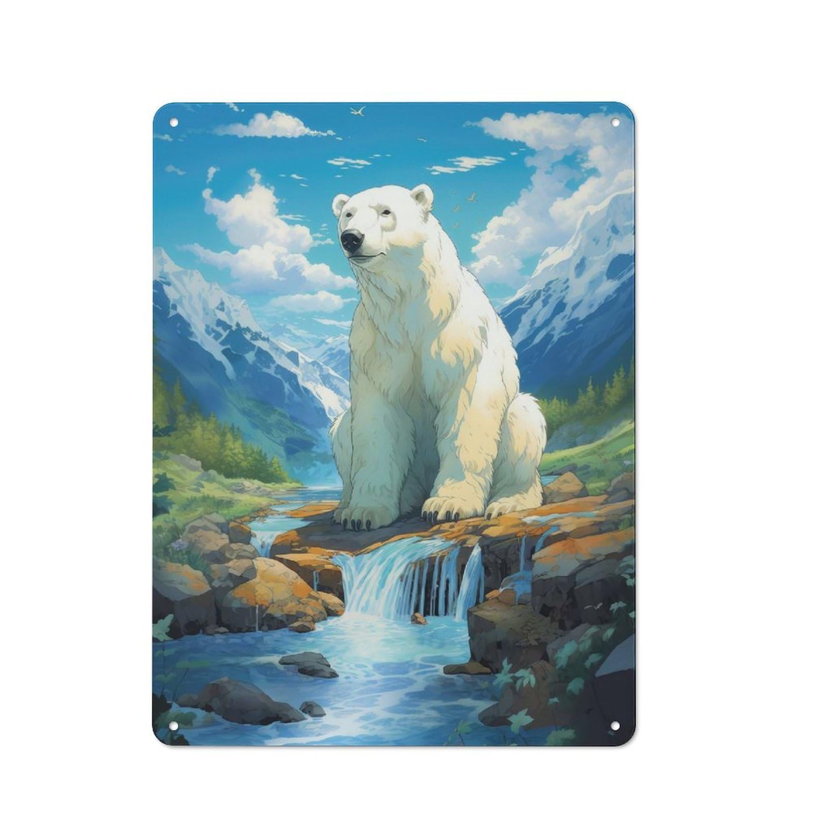Junmoney A Bear In The Mountains Rustic Metal Sign 40X30cm For Lounge Or Reading Corner, For Reading Corner Decorators
