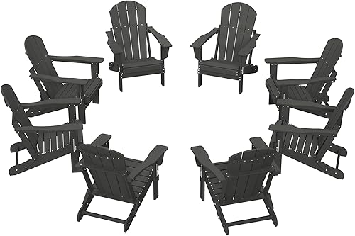 Vista 106 de WestinTrends Malibu HDPE - Silla plegable Adirondack de polietileno para exteriores, color azul pacífico Pacific Blue