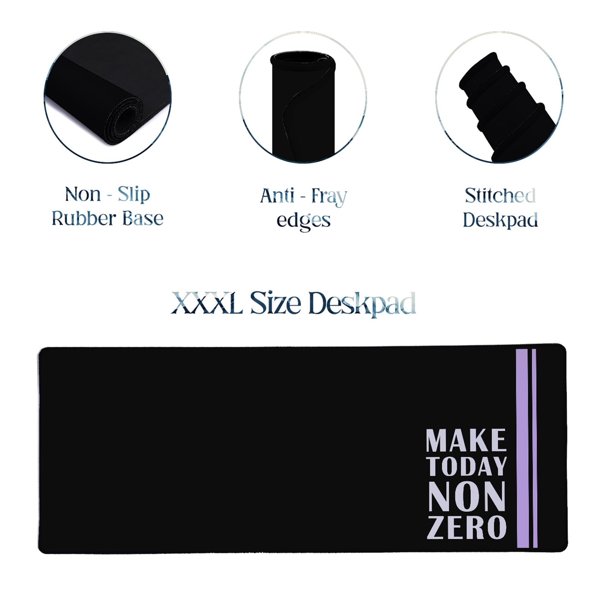 SoulAbiti Make Today Non Zero Extended Desk Pad (36x14 Inch) - Productivity & Discipline Series XXL Mouse Pad - Non-Slip Rubber Base & Stitched Edges 2