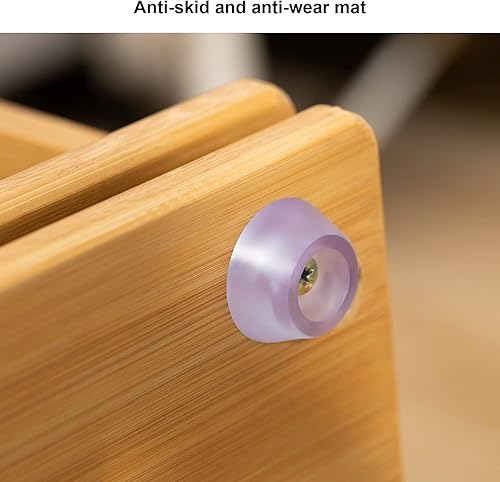 Miniatura 4 de Estantería giratoria de 360 grados, estante de almacenamiento giratorio de bambú, estantes de pie con estantería de diseño abierto para sala de