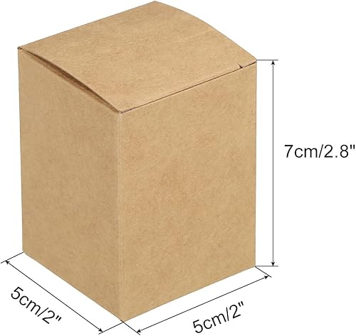 Miniatura 2 de MECCANIXITY Cajas de cartón de papel reciclado para regalo, caja de papel corrugado marrón, 2 x 2 x 2.8 pulgadas, para fiestas, bodas, papel de