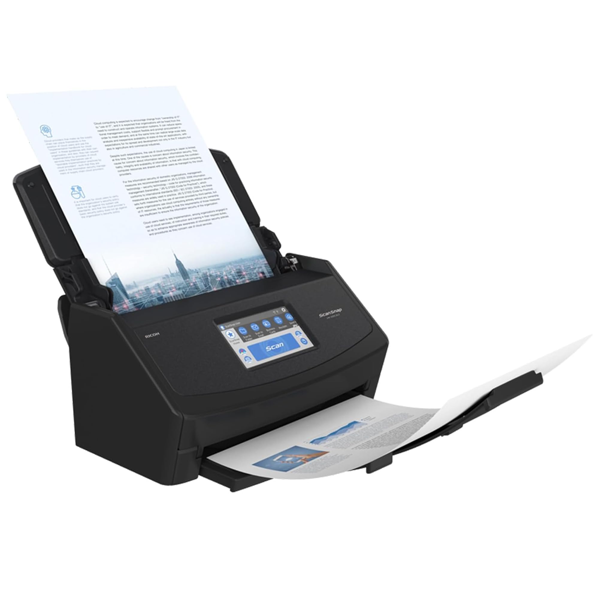 ScanSnap iX1600 Profi-Büroscanner A4 – Hochleistungs-Duplex-Dokumentenscanner mit 50-Blatt ADF, 40 ppm, Touchscreen, WLAN & Cloud-Anbindung, USB 3.2, Schwarz