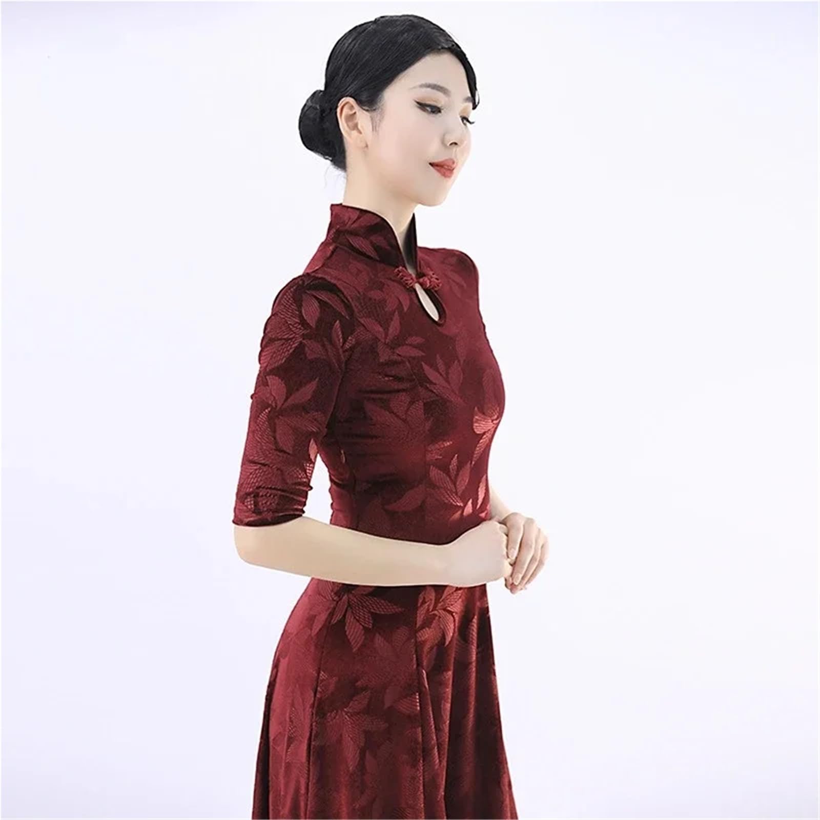 Vestido Flamenco Mujer Vestido de baile de salón Cheongsam Ropa de ejercicio Falda de baile flamenco Vals Tango Foxtrot Vestido de salón Vestido de competición