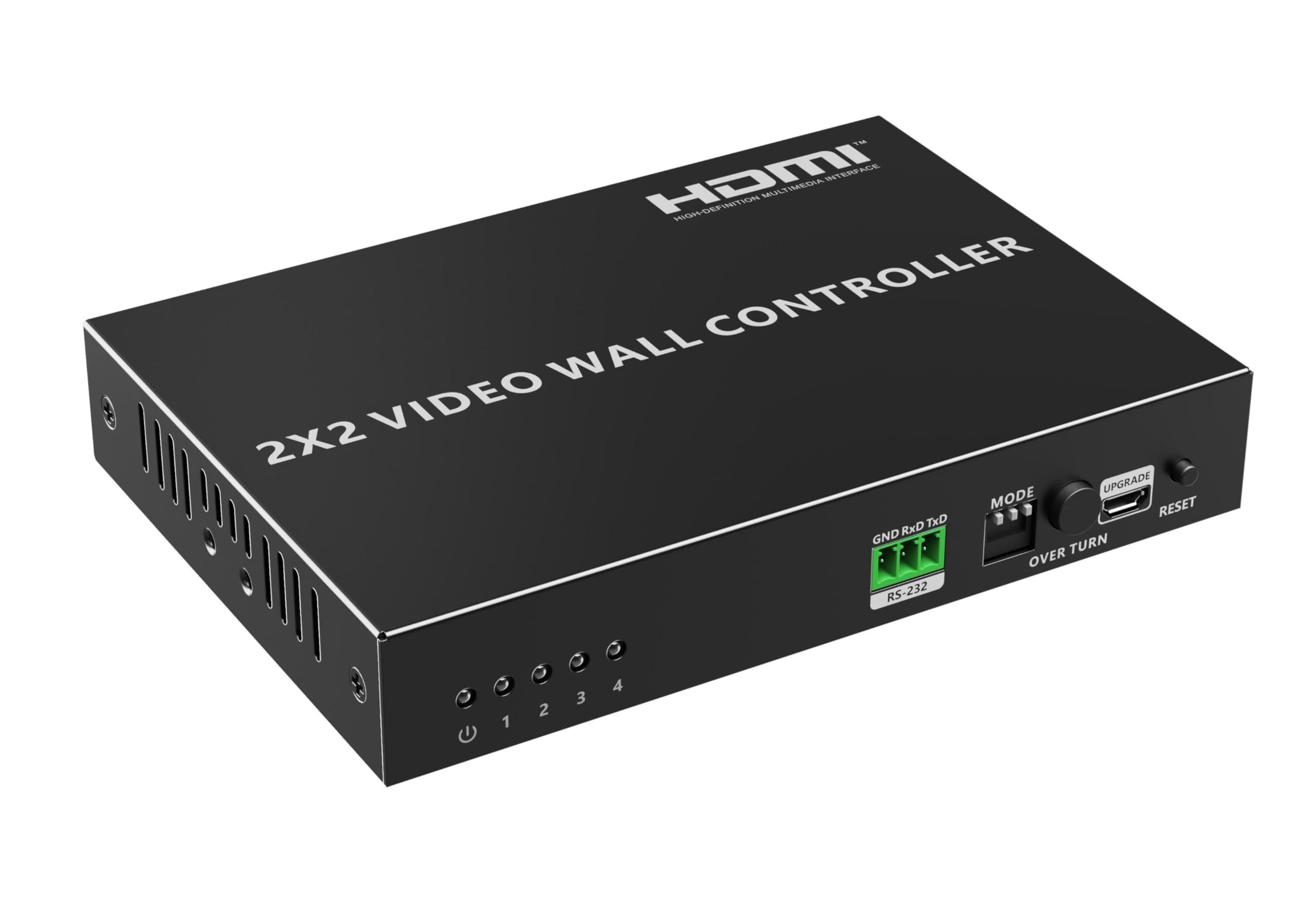 PremiumCord Controller Videowall HDMI 1-4, UHD 4K 2160p 60 Hz, Full HD 1080p, 8 Modalità di Visualizzazione, HDMI 2.0, HDCP 2.2, RS232, DIP Switch, Alloggiamento in Metallo, Nero