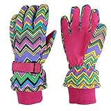 N'ice Caps Girls Thinsulate and Waterproof Zig Zag Print Ski Glove (13-15yrs)