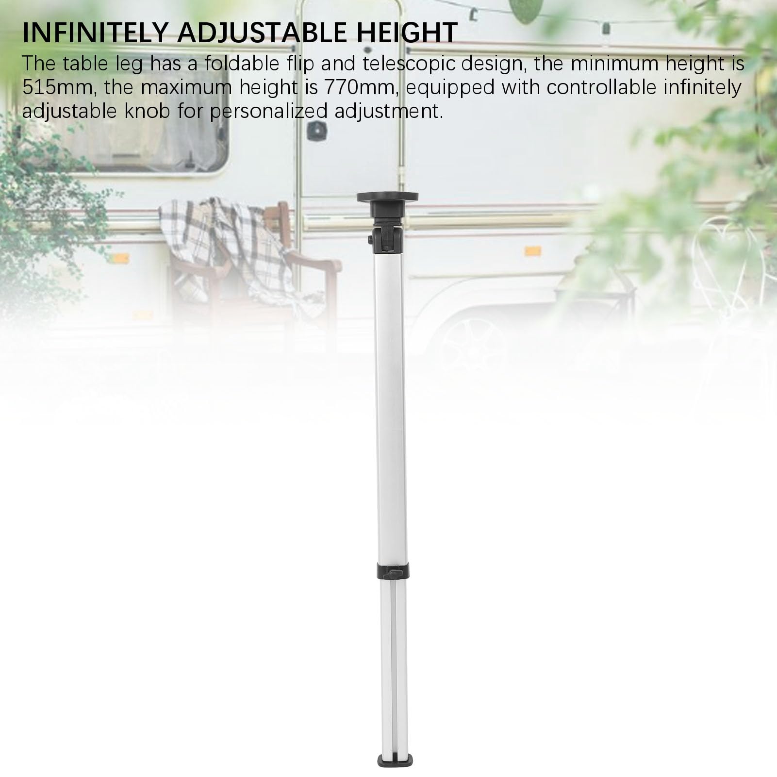 Gambe per Tavolo Pieghevoli per, Altezza Regolabile 20,3-31,3 Pollici Gambe Telescopiche in Lega di Alluminio con Design Ribaltabile, per Rimorchio Barca Yacht Cucina