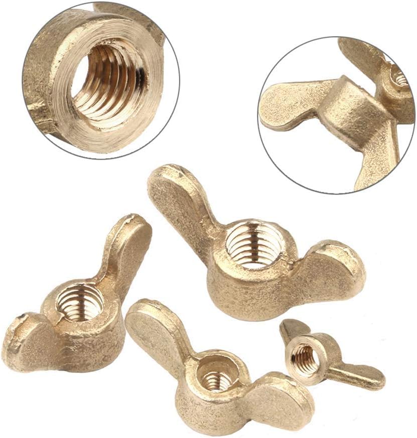 Wing nut, Hand Twist nut, Wing Nut Brass Hand Twist Screw Bolt Cap Nails Components(M16(2pcs))