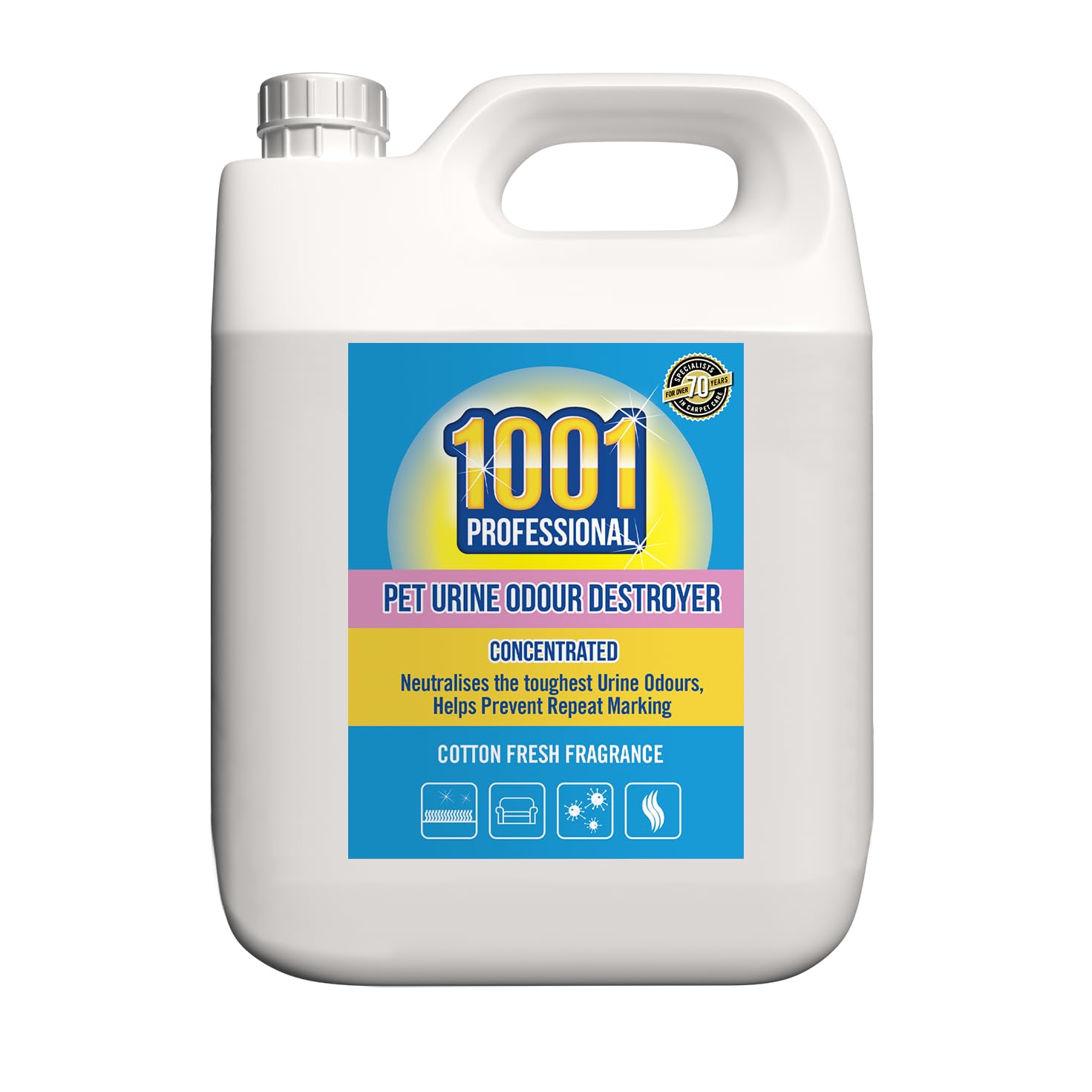 1001 Professional Enzyme Cleaner 5L – Pet Urine Destroyer & Odour Eliminator – Dog & Cat Urine Cleaner – Enzyme Cleaner for Pet Urine – Helps Prevent Repeat Marking – Concentrated Formula