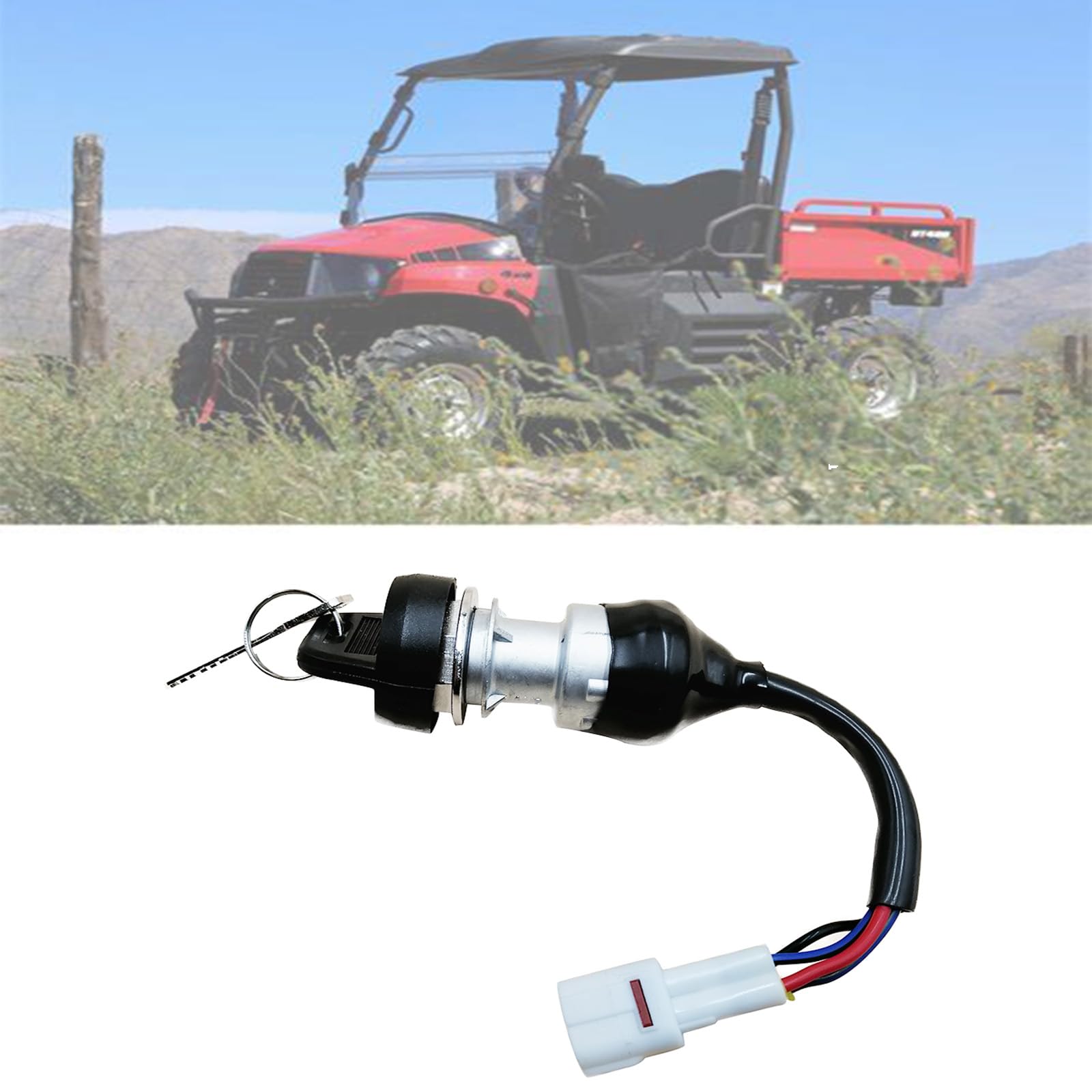 QYMOTO Ignition Key Switch on The Dash for Hisun 400 500 700 UTV,Massimo MSU500,MSU700,Coleman UT400 500,Axis 500 700,Cub Cadet Challenger