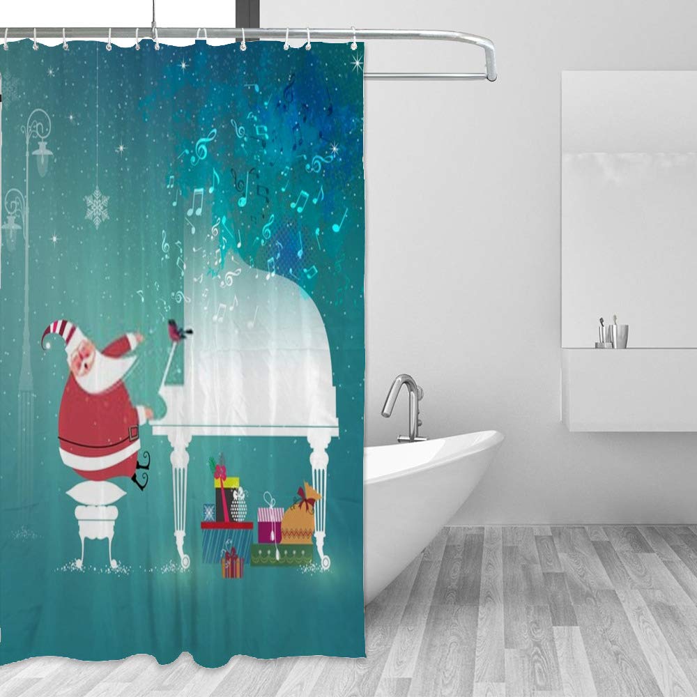 Rideau de douche imperméable Père Noël pour garder le sol sec avec une déco de fête unique