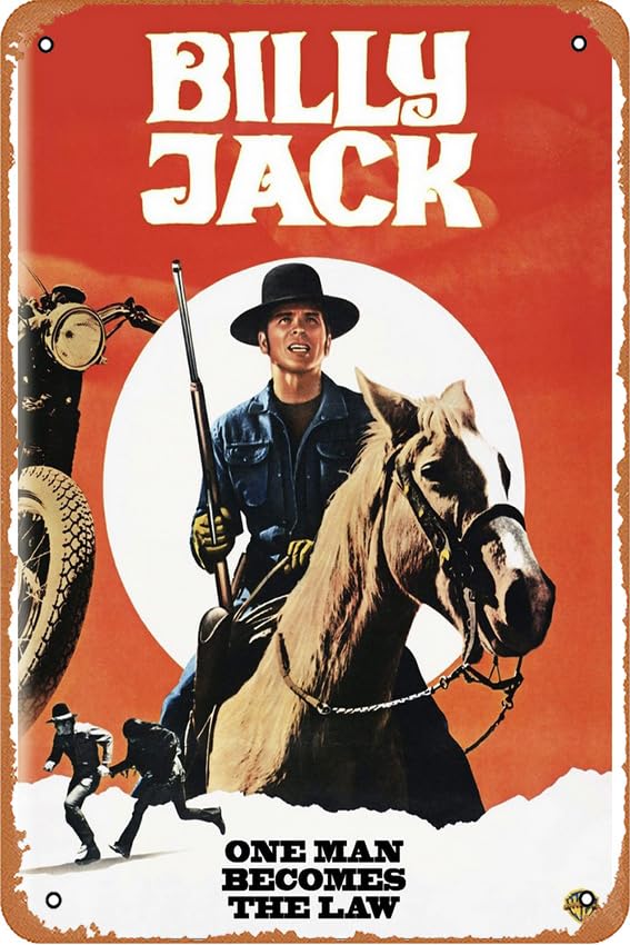 Billy Jack (1973) - Póster decorativo de pared para el hogar, letrero de metal retro, 20 x 30 cm