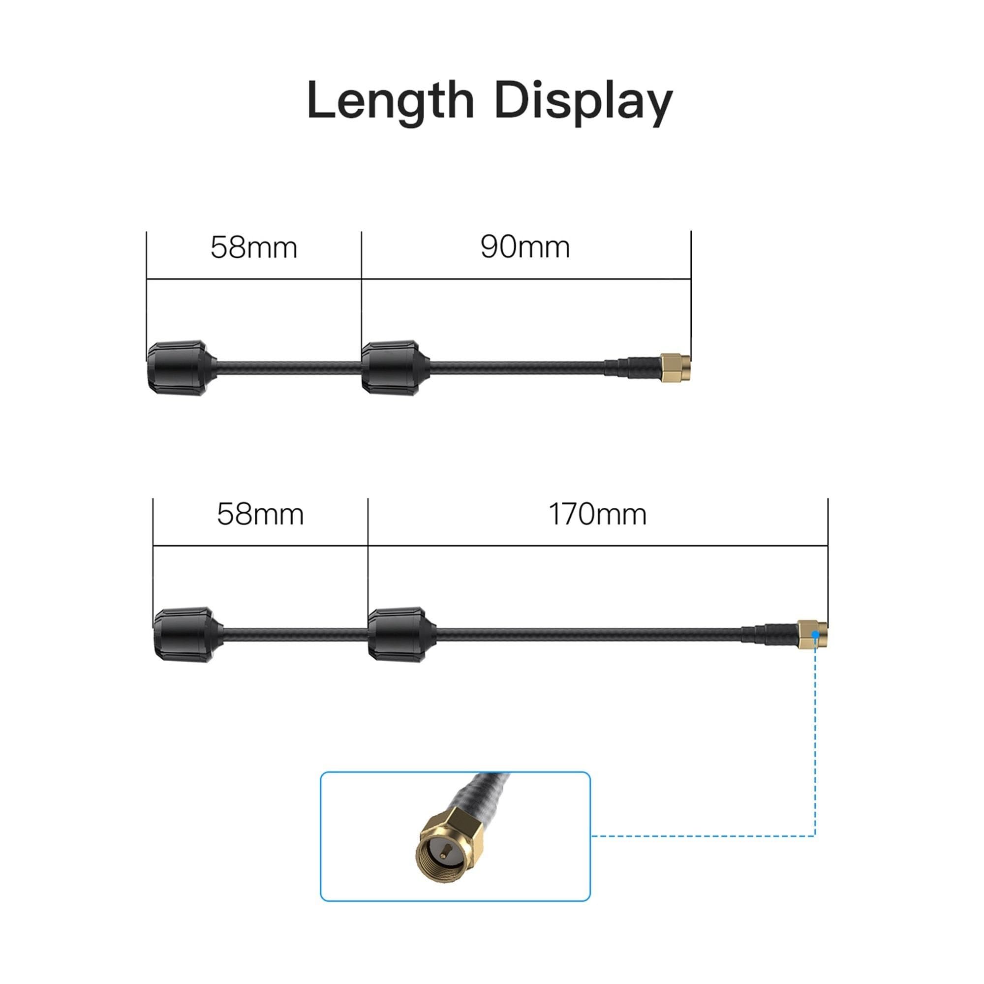 TYXTTGY Drone Antenna, For Momoda2 5.8G DUAL Antenna 5.65GHz SMA Dual-core SMA Antenna DIY RC FPV Quadcopter Drone Freestyle Accessories Parts(RHCP SMA 90mm)