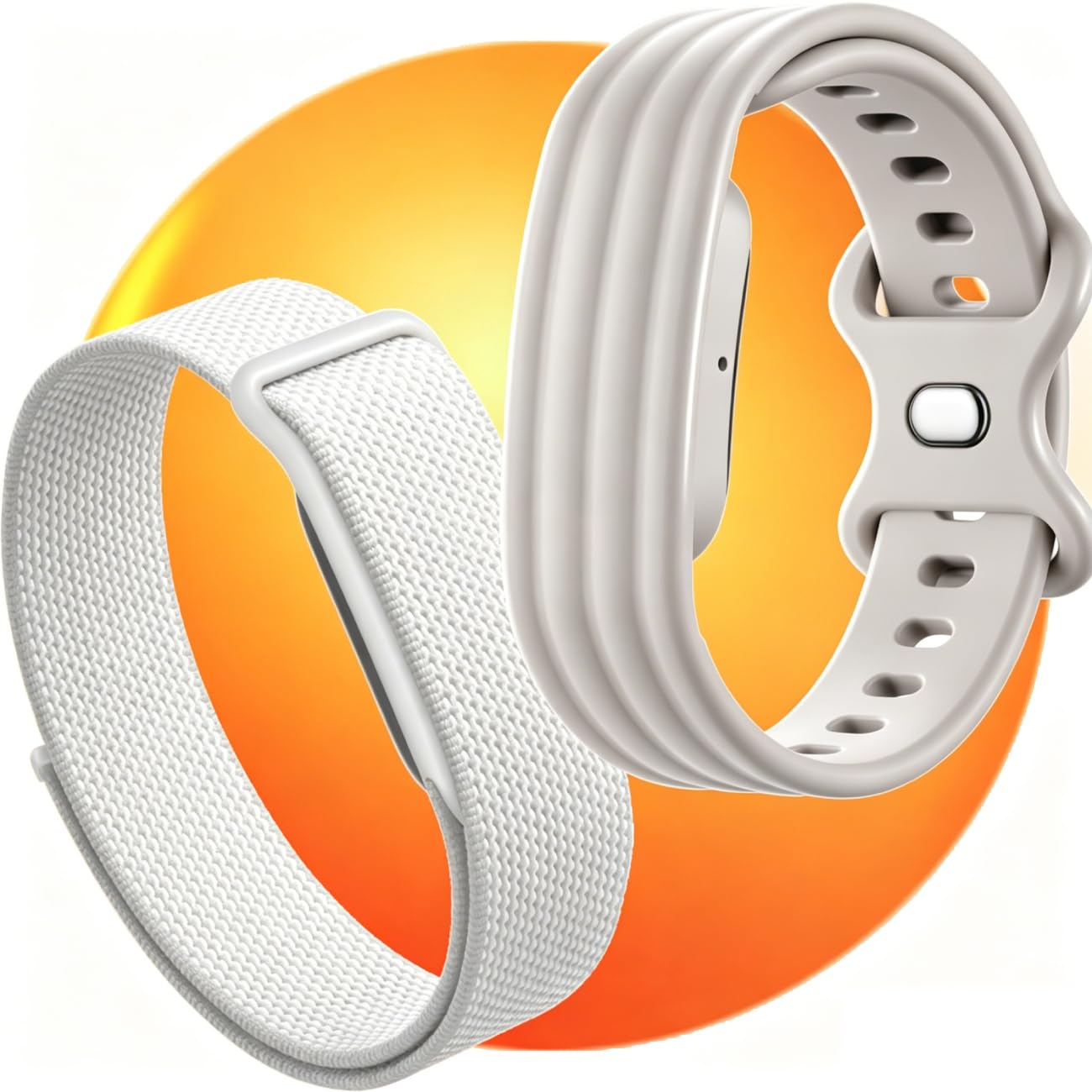 Merrwon Nylon Band Compatible with Google Fitbit Air,Bands Only, Replacement Strap for Google Fitbit Air Accessories Arm Strap (White)