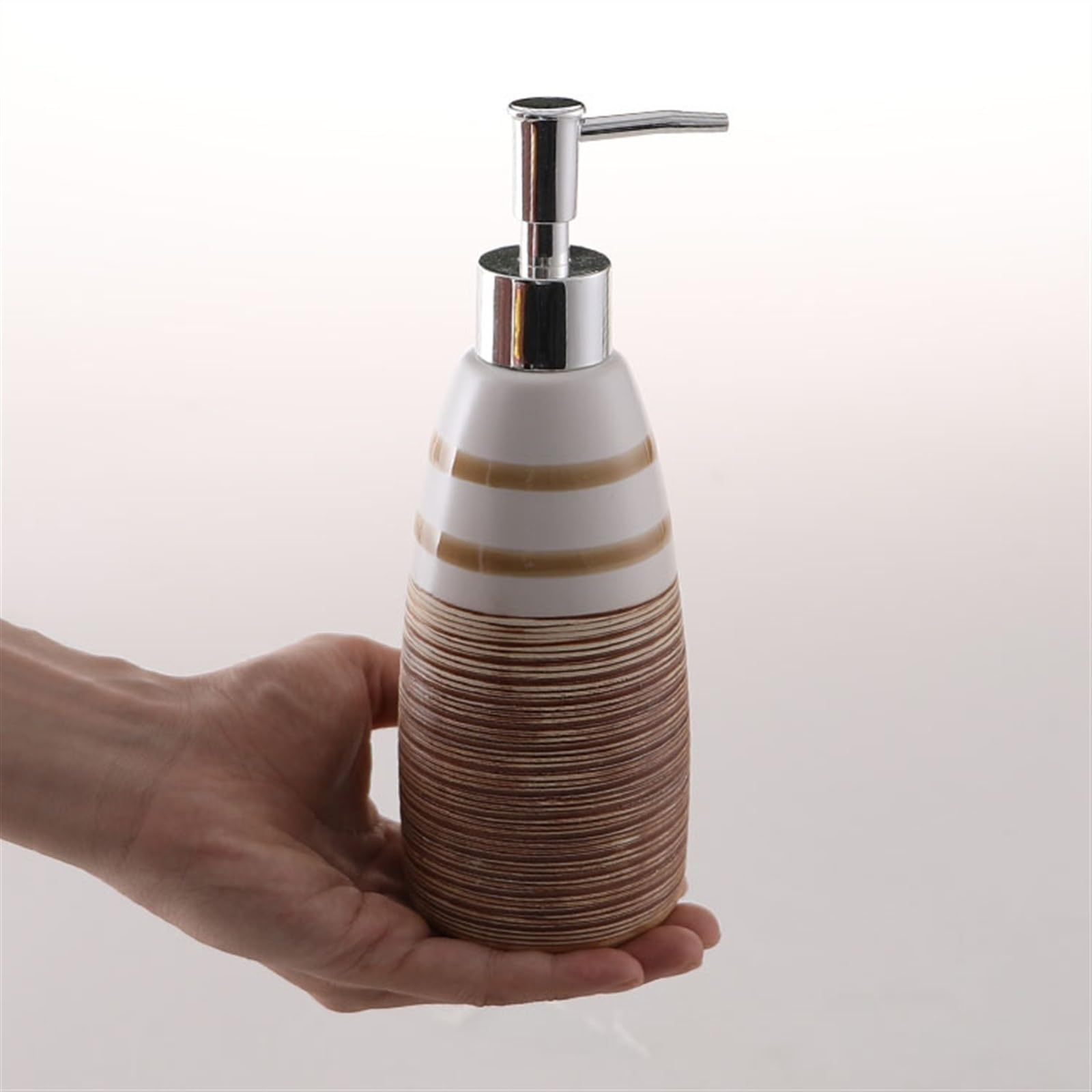 Dispensador de jabón de cerámica para baño, champú, loción, baño, oficina, tocador, aceite esencial, dispensador de jabón esmerilado con bomba, botella vacía, dispensador de bomba de mano