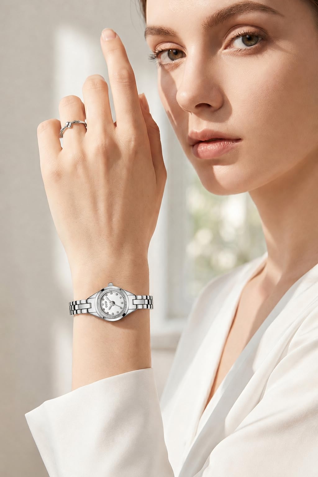 MASTOP Orologio da polso da donna, cinturino in acciaio inossidabile con